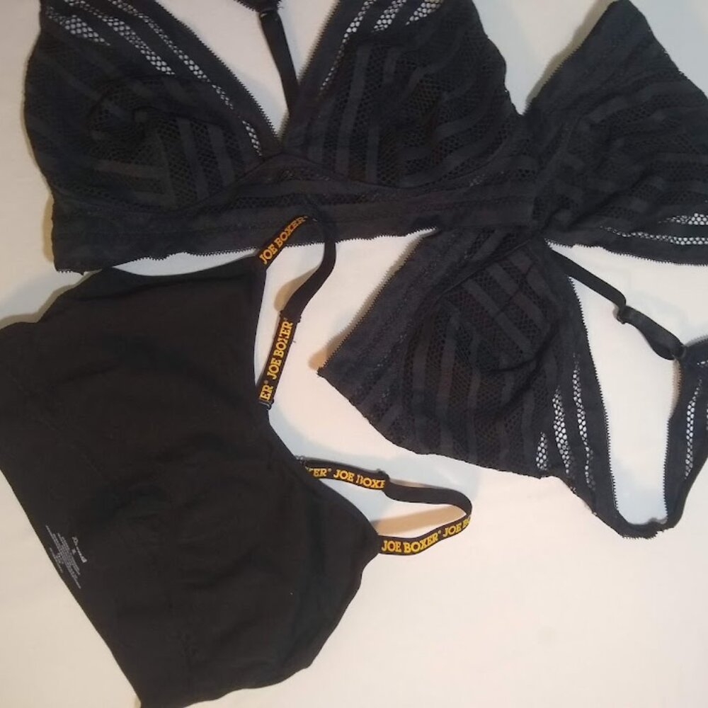 NWOT Joe Boxer + no brand bras in black - nylon/spandex L + XL